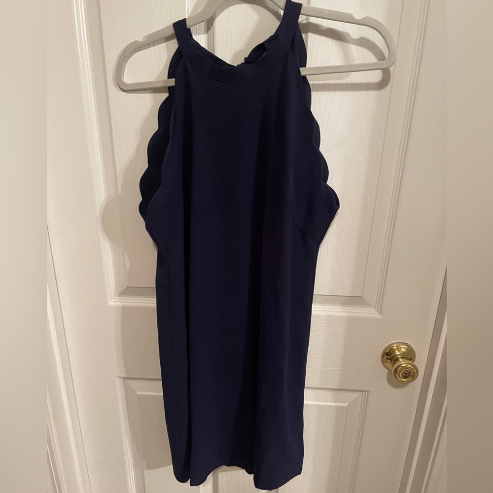 Vanilla Bay- Navy Scalloped Dress- Size Large